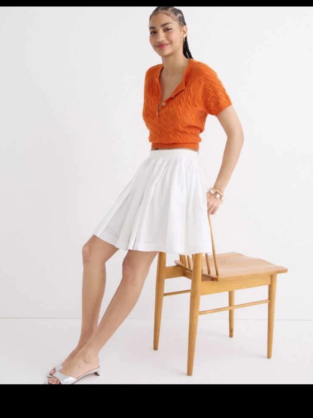 J Crew linen skirt in white